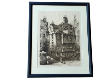 Etching Of John Knox's House Signed