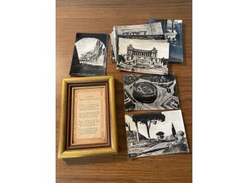 Vintage Postcards And Framed Prayer