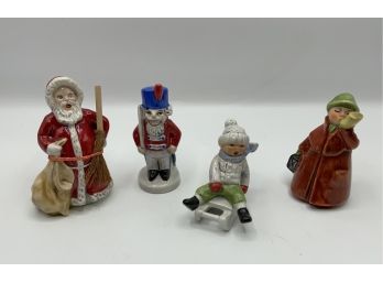 4 Vintage Goebel Figurines ~ Santa, Soldier & More ~