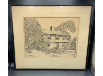 Captain John Graves House Etching ~ Pencil Signed Ernest Lynn Stone 1934 ~