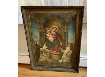 Antique Religious Painting ~ Ave Maria ~