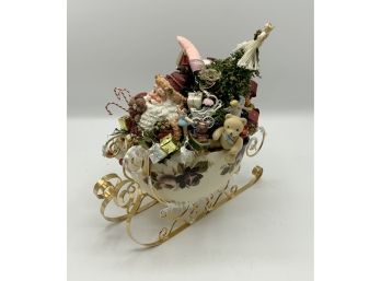 Ostrich Egg Santa Sleigh ~ Brenda Ciaburri 1995 ~