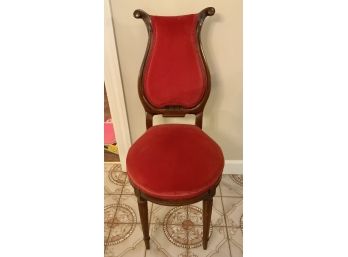 Antique Harp Back Velvet Chair