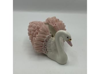 MZ Irish Dresden Swan With Bone China Lace