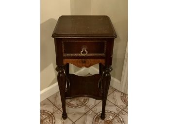 Small Antique Side Table ~ Drawer & Shelf ~