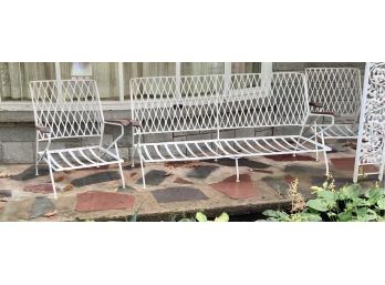 Vintage Heavy Wrought Iron Sofa & 2 Chairs