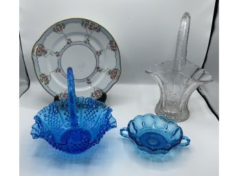 From Beautiful Hobnail Blue Basket To A Handpainted Nippon Plate And More