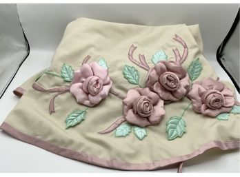 Gorgeous Tree Skirt ~ Applied Pink Flowers ~