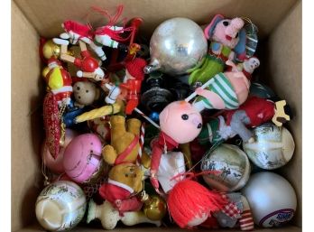 Box Of  Vintage Christmas Ornaments