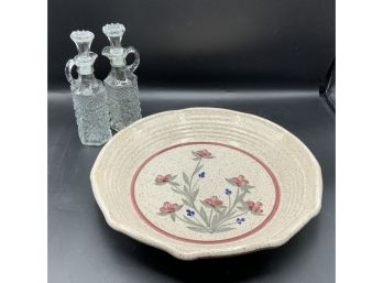 Stoneware Bowl & Cruet Set