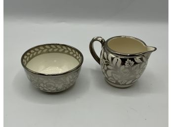 Vintage Wedgwood Open Sugar Bowl & Creamer