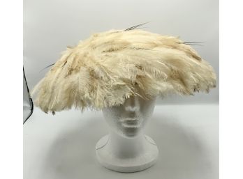 Amazing Vintage Feather Hat ~ Purchased 1957 ~ W/Hat Box