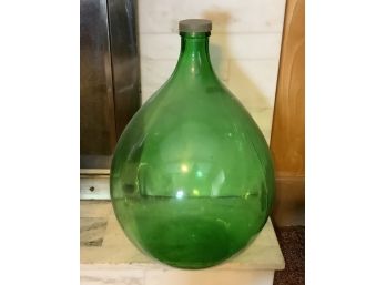 Large Vintage Green Glass Jug