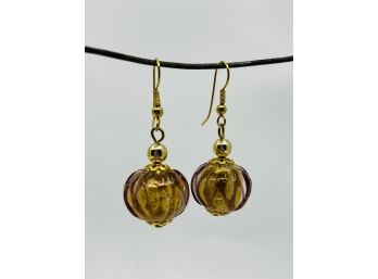 Gold Murano Drop Earrings