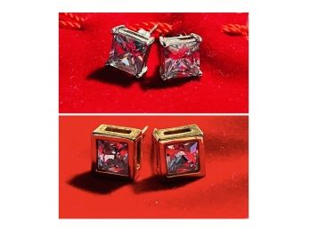 Square Zirconia Studs (2)