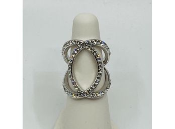 Crisscross Rhinestone Ring, Size 5.5