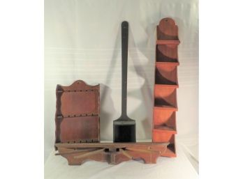 Wood Lot 2 Spoon Holders Towel Rack Shelf