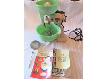 Vintage Sunbeam Mixmaster With Jadeite Juicer Attachment