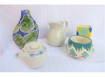 Ceramic Lot Todd Oldham Pfaltzgraff Pitcher