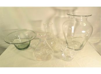 Group Of Clear Glass Vases