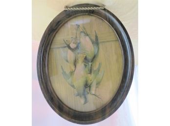 Oval Still Life Ducks Framed Lithograph