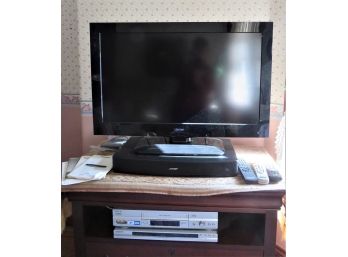 32' Haier LCD TV With Bose Soundbar And Sony VHS & DVD Players