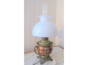 Antique Miller Oil Electric Table Lamp With Shade