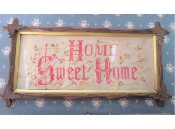 Victorian 'Home Sweet HOme' Sampler With Adirondack Frame