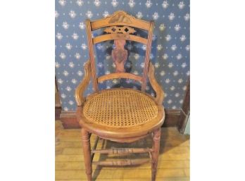 Antique Victorian Eastlake Side Chair Cane Seat