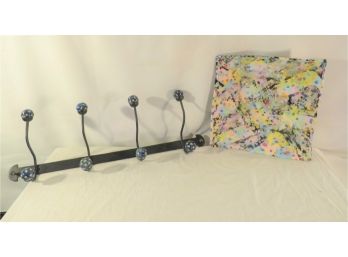 Polka Dot Pier One Wall Coat Rack And Abstract Platter