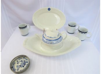 Blue And White Ironstone And Porcelain Lot