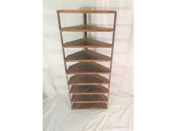 Primitive Wood Corner Standing Shelving