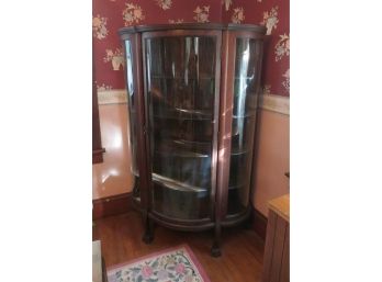 Triple Bow Front Curved Glass China Cabinet