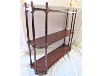 Bombay Co. Mahogany 3 Tier Plate Shelf Curio Wall Or Standing