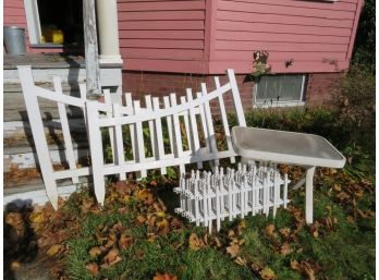 White Picket Fencing And Garden Trim And Table