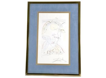 Signed Salvador Dali Color Etching Artist Edition Titled 'Dove' With COA