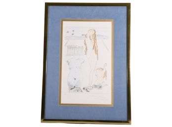 Signed Salvador Dali Artist Edition Color Etching 'Nudes'