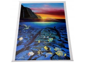 Wyland Limited Edition Hand Accented Giclee On Canvas 'Kiss For The Sea' Numbered 200/750 With COA