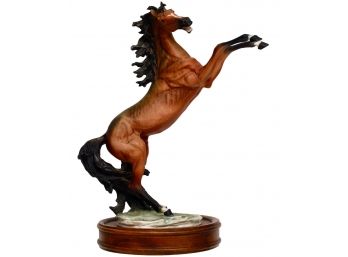 Giuseppe Armani Capodimonte Rearing Stallion Horse Sculpture