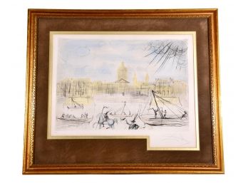 Attributed To Salvador Dali Artist Edition Framed Color Etching L'Acadmie De Paris