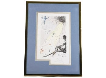 Signed Salvador Dali Artist Edition Color Etching 'Reclining Nude' With COA