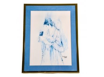 Framed Signed Susan Sahall (American 1938-2012) Lithograph 'Thee I Love' Numbered 68/950