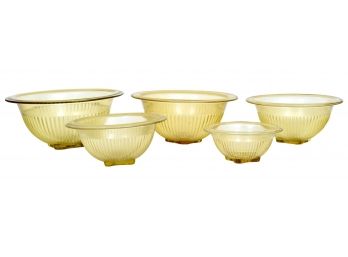 Set Of Depression Glass Mixing Bowls