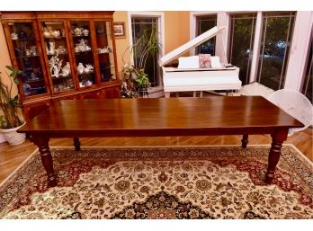 Custom Made Good Quality Solid Walnut Dining Room Table With Two Leaves