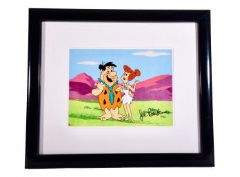 Signed Joe Barbara 'Wilma And Fred' Framed Animation Art Cell From The Flintstones