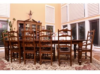 Set Of Ten Canadian Made Solid Walnut Ladder-back Chairs