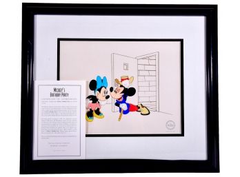 Limited Edition Disney Animation Art Serigraph Celluloid 'Mickeys Birthday Party' With COA