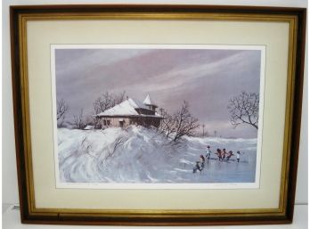 Robert Fabe ( 1917-2004) Hand Signed & Framed Limited Edition 23/50 Lithograph Titled 'Winter Morning'