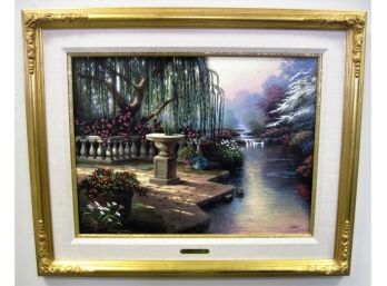 Thomas Kinkade Limited Edition On Canvas 'The Garden Of Prayer III' With COA And Gallery Labels