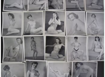 Collection Of 34 Nude Risque Pinup Black & White 4x5' Photos